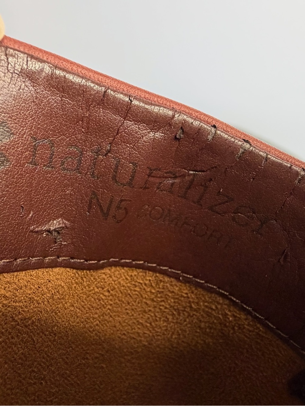 Like New! Naturalizer Cognac Suede Leather Knee High Heeled Boots size 12 - Picture 8 of 14